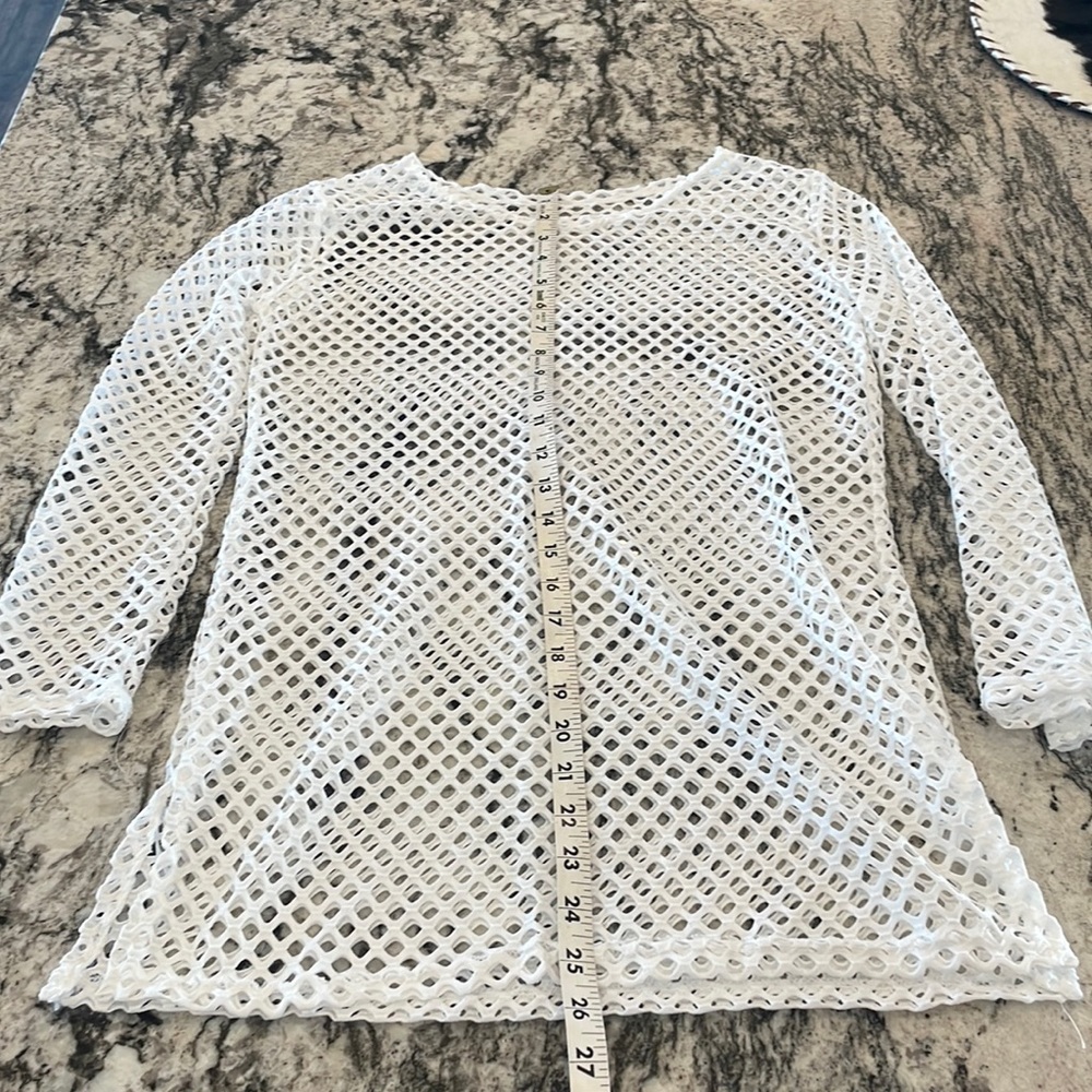 White Mesh Swim Coverup